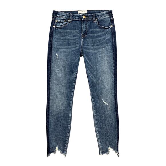 Pistola Jeans Women 29 Blue Arielle Skinny Scissor Cut Distressed Contrast Sides - Picture 1 of 13